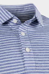 ARISLE Pixel Stripe Irish Blue Golf Polo