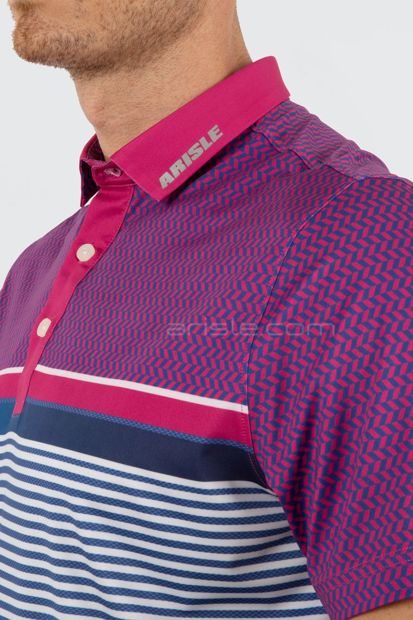 ARISLE Pro-Golfer Royal Magenta Golf Polo