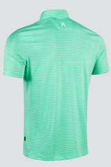 ARISLE Pixel Stripe Spearmint Golf Polo