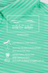 ARISLE Pixel Stripe Spearmint Golf Polo