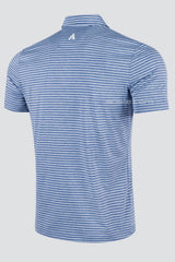 ARISLE Pixel Stripe Yale Blue Golf Polo