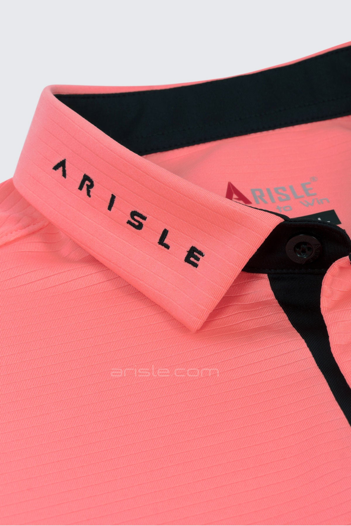 ARISLE Pro-Golfer Pastel Orange Stripe Golf Polo