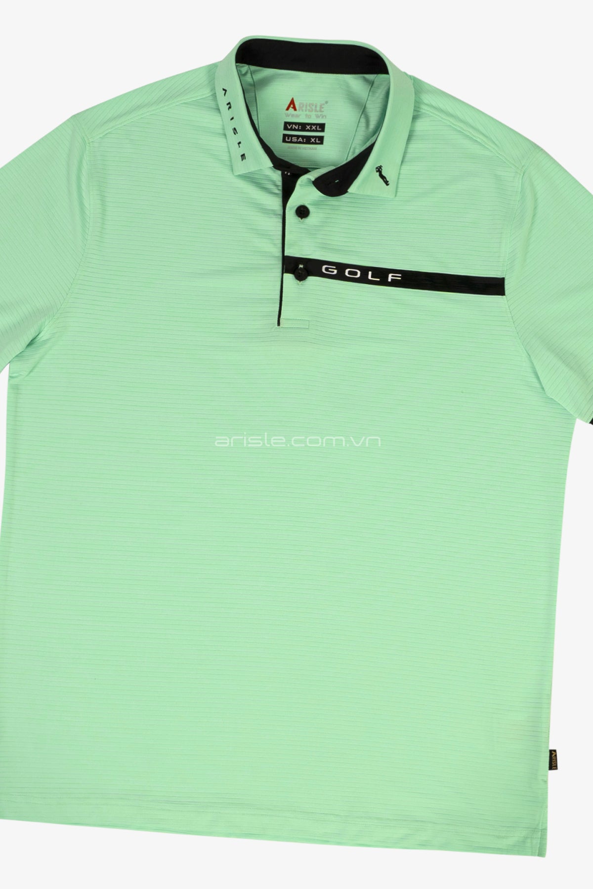 ARISLE Pro-Golfer Pastel Green Stripe Golf Polo