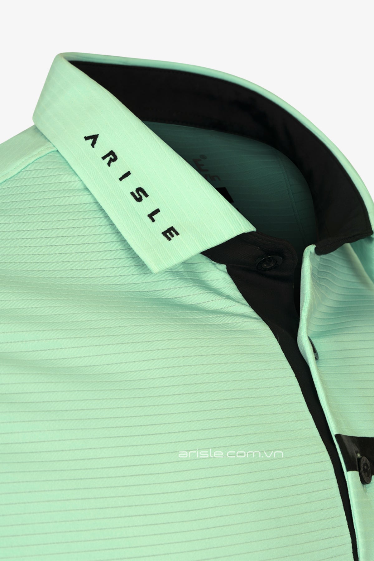 ARISLE Pro-Golfer Pastel Green Stripe Golf Polo