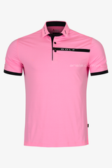 ARISLE Pro-Golfer Golf Stripe Pink Golf Polo
