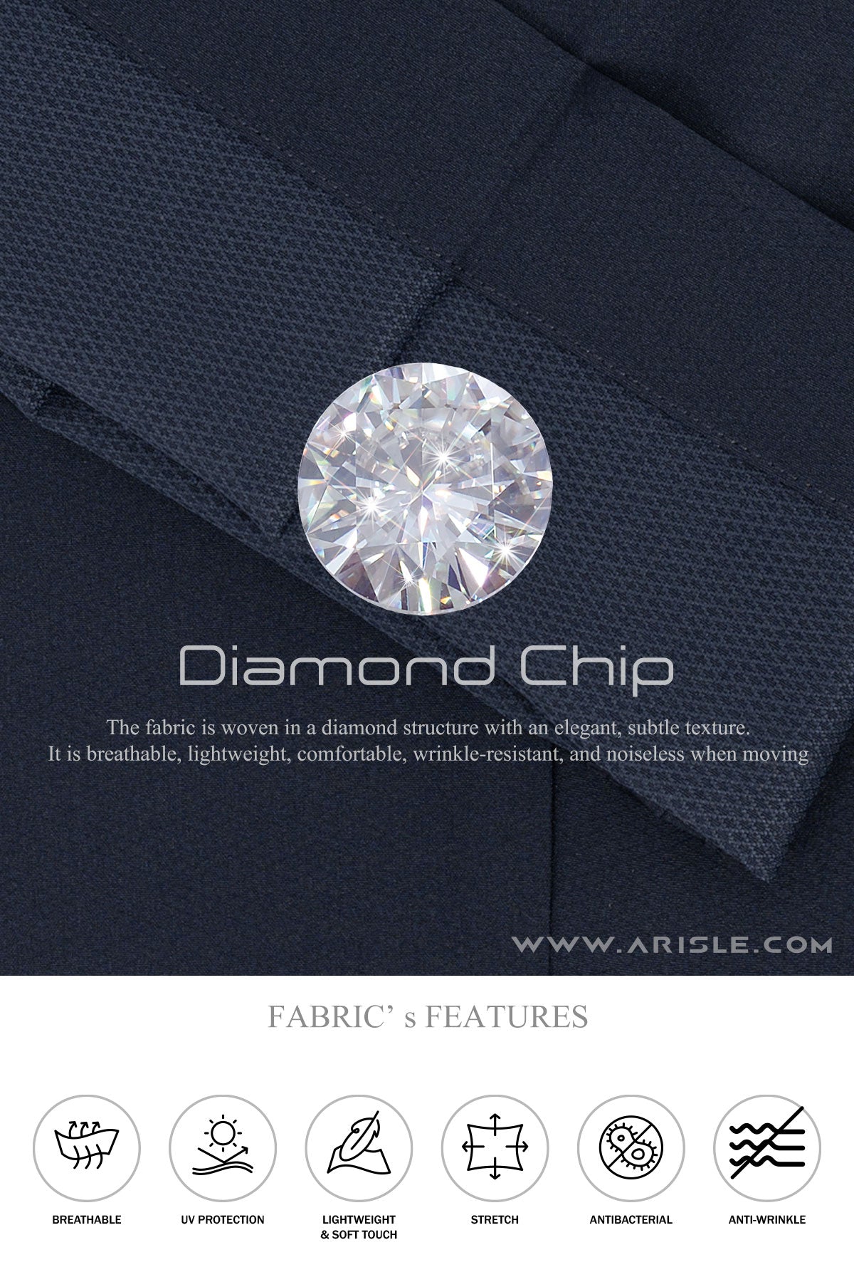 Arisle Diamond Chip Navy Blue Golf Pants