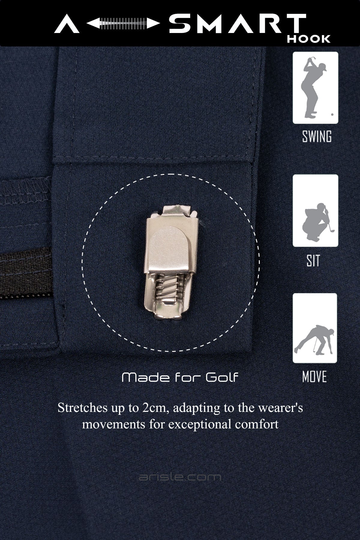 Arisle Diamond Chip Navy Blue Golf Pants