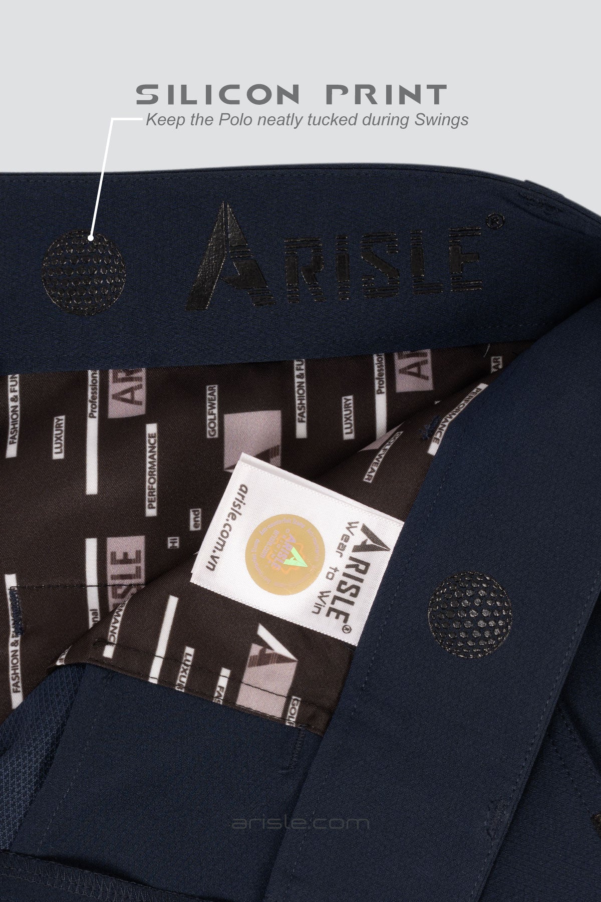Arisle Diamond Chip Navy Blue Golf Pants