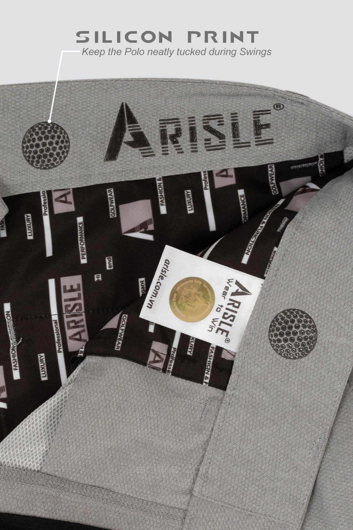 Arisle Diamond Chip Grey Golf Pants