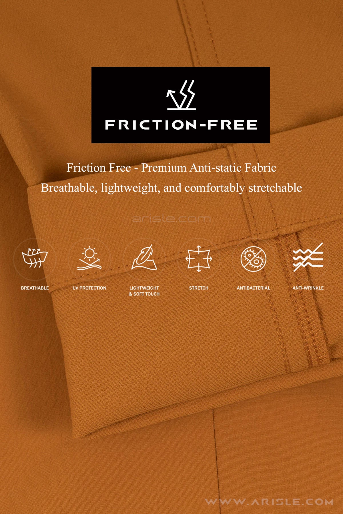 Arisle Friction Free Caramel Orange Golf Pants