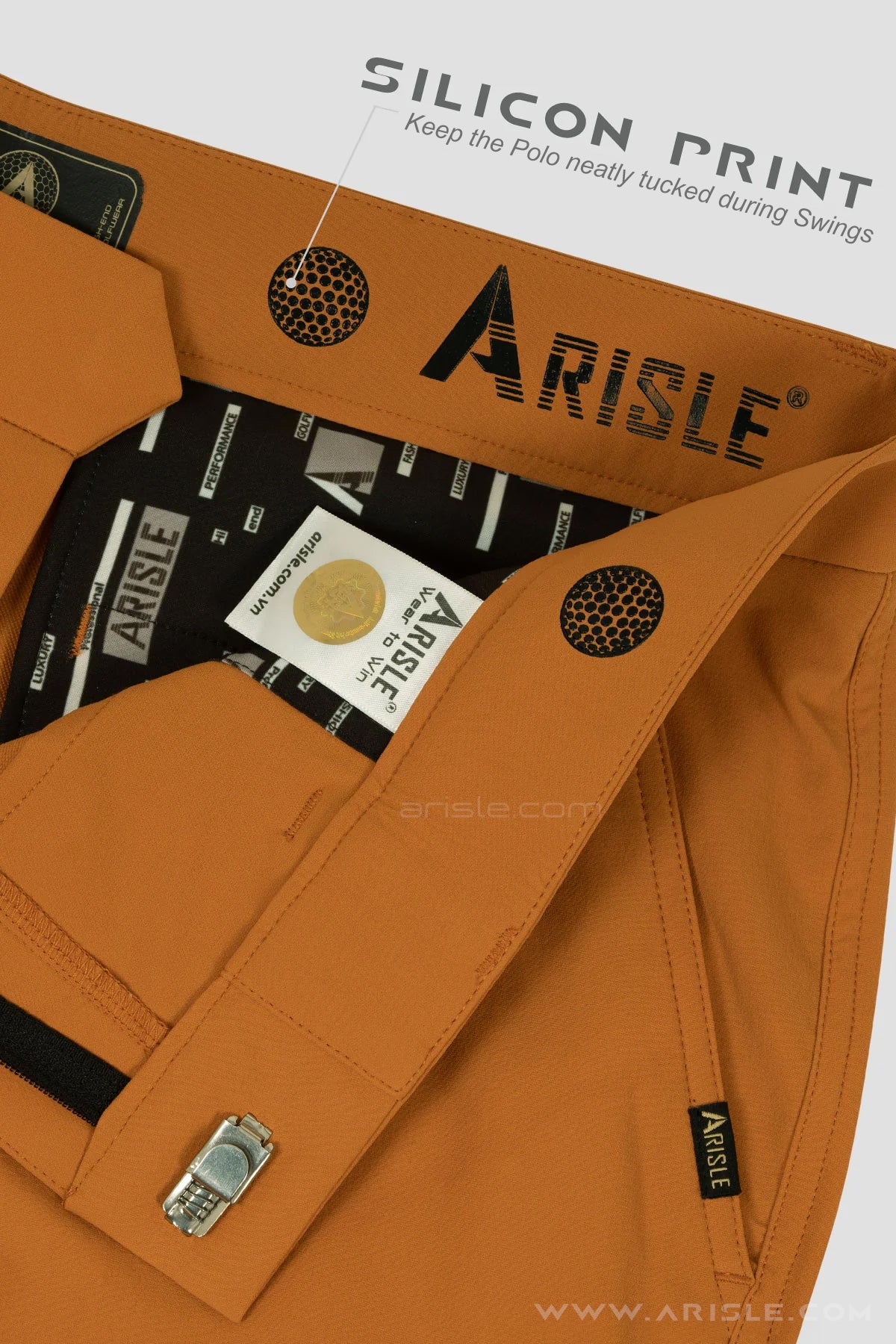 Arisle Friction Free Caramel Orange Golf Pants