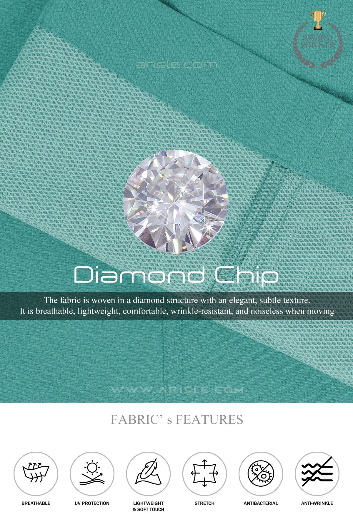Arisle Diamond Chip Emerald Golf Pants