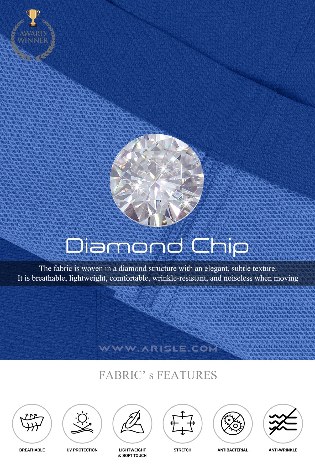 Arisle Diamond Chip So Blue Golf Pants