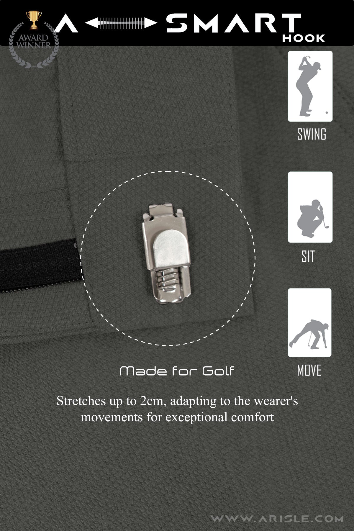 Arisle Diamond Chip Earl Grey Golf Pants