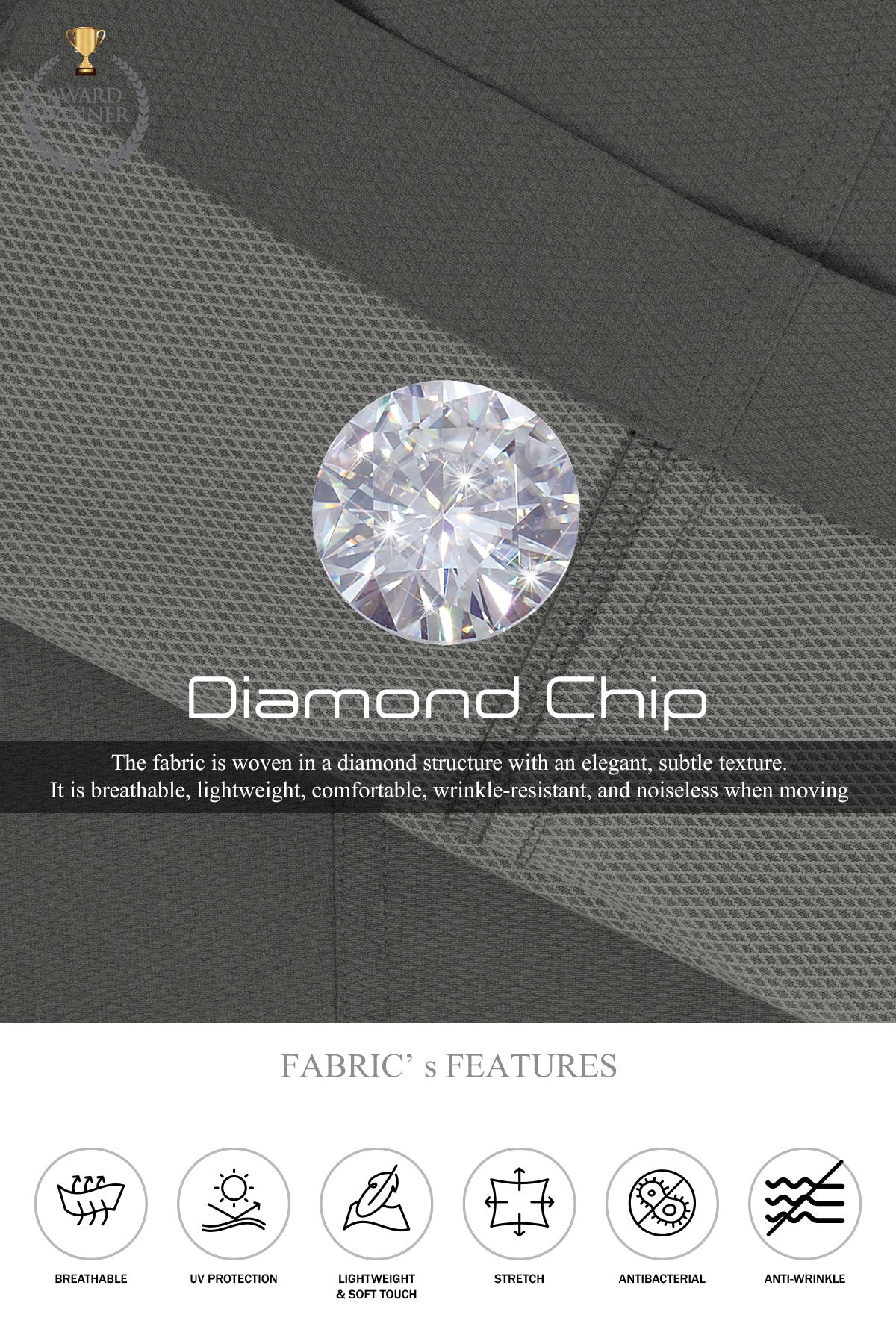 Arisle Diamond Chip Earl Grey Golf Pants
