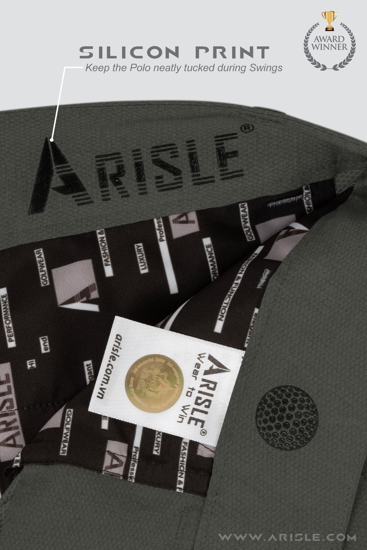 Arisle Diamond Chip Earl Grey Golf Pants