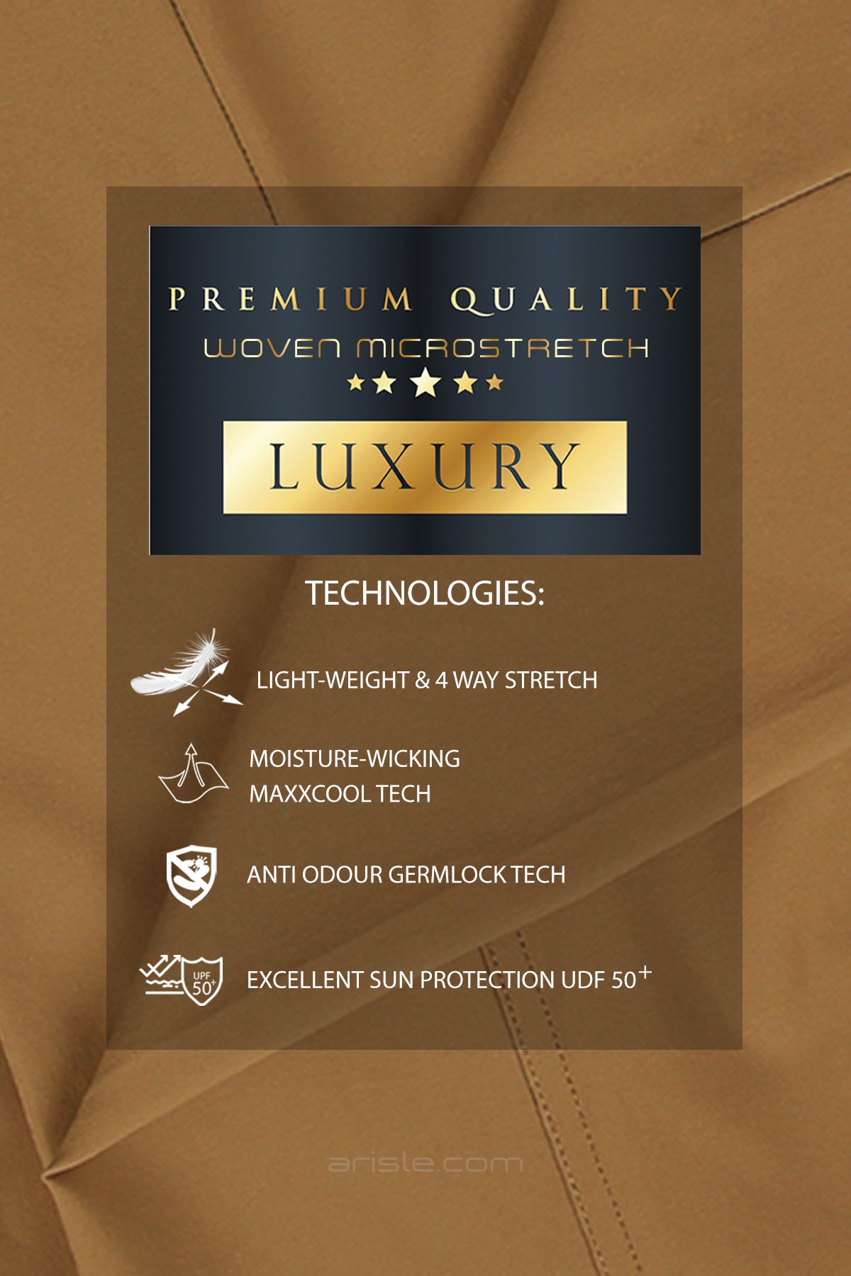 Arisle Friction Free Camel Gold Golf Pants