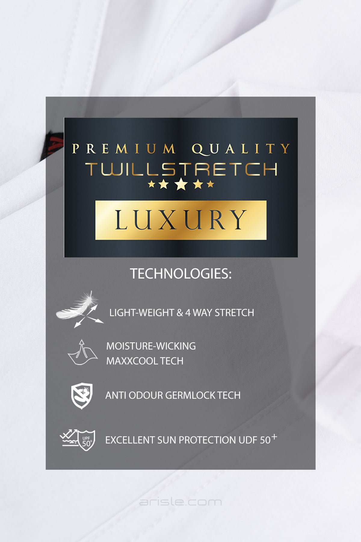 Arisle TWILLSTRETCH Modern White Golf Pants