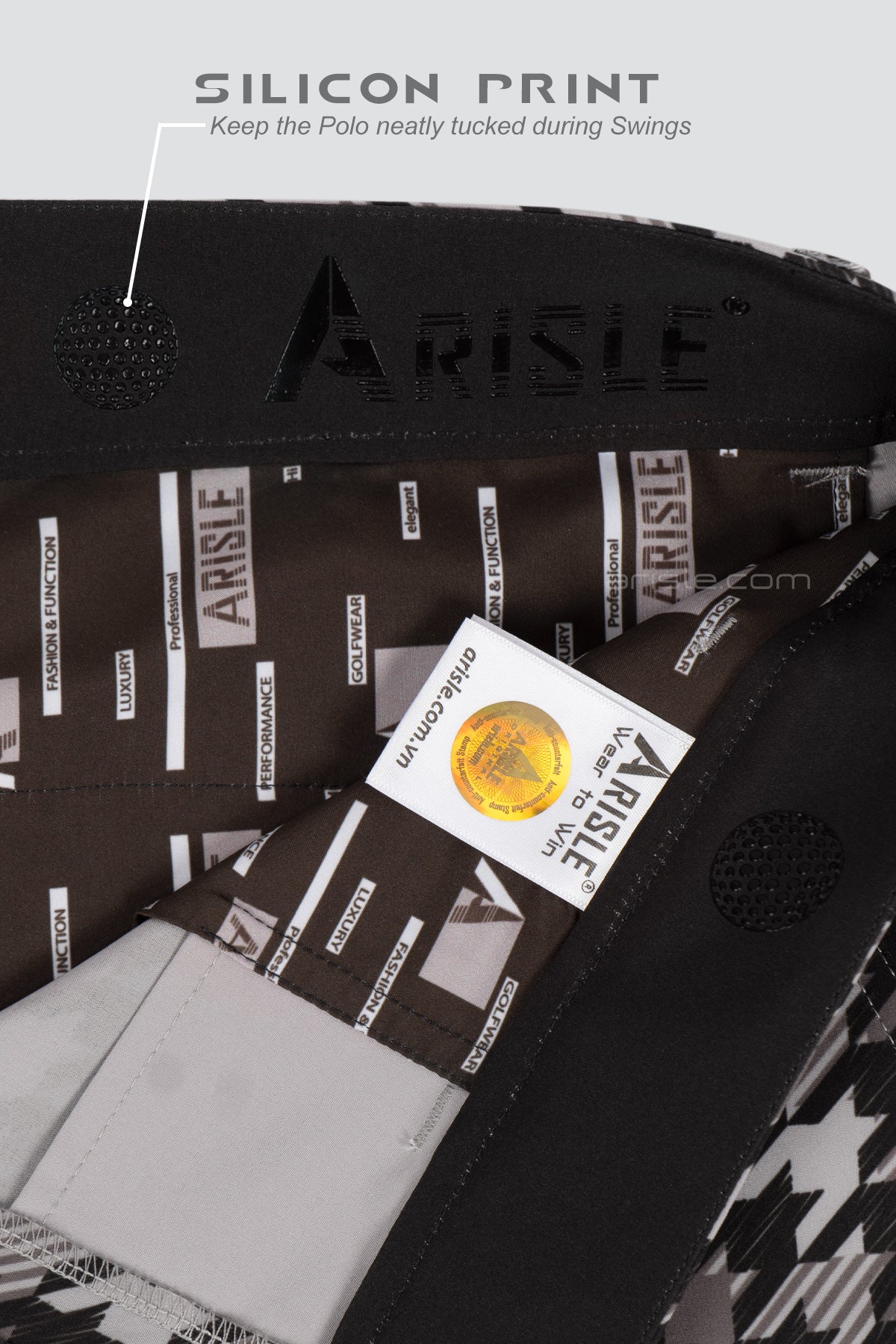 Arisle DESIGNER SERIES Black And Grey Golf Pants