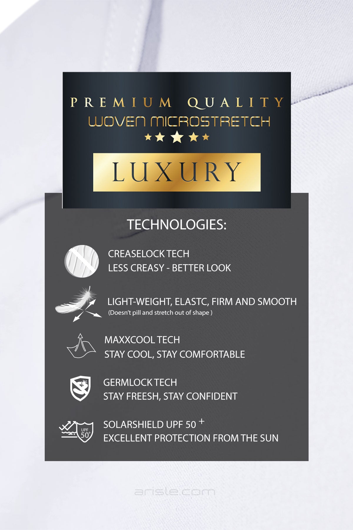 Quần Shorts Golf Nam Arisle Bossman Classy White