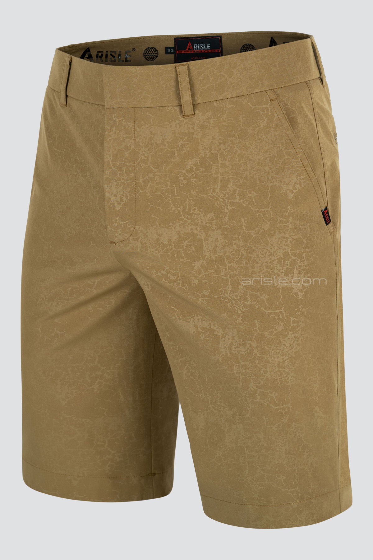 A-Class Cluster - Khaki Gold Golf Shorts